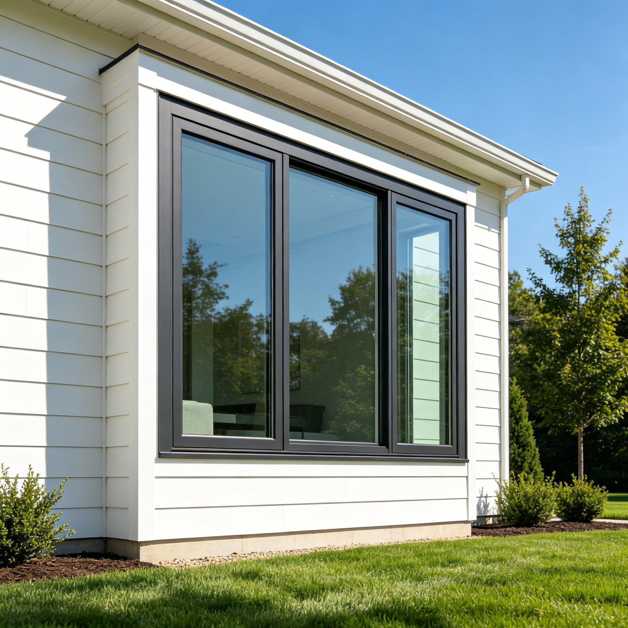 Thermal Break Aluminum Double Hung Window Large Size Double Glazed Low-E Glass For American Residential Villa Projects