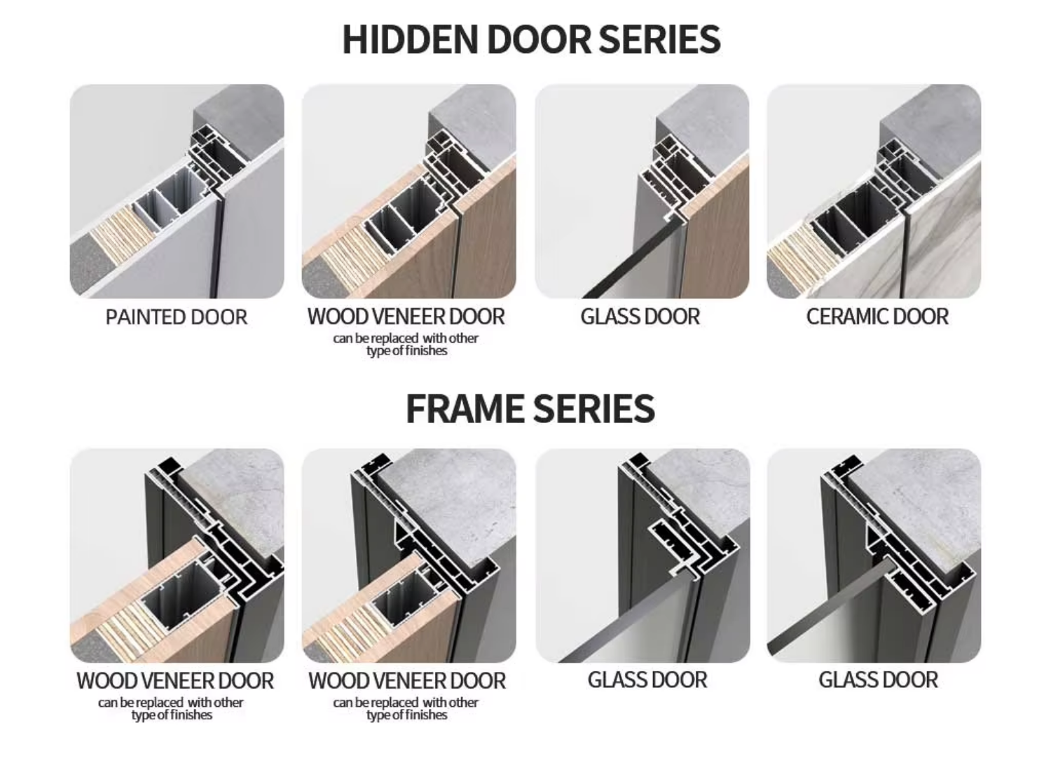 Foshan Manufacturer Modern Interior Aluminum Wooden Frame Swing Door Custom Solution for Residential Room
