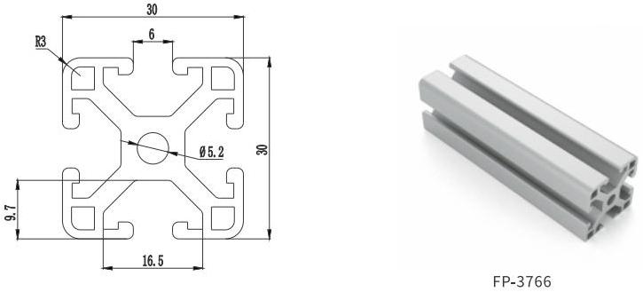 Factory Slot 6 30*30L Window Extrusion Door Aluminium Profile Durable And Anti-Corrosion Aluminum Alloy for Industrial Use