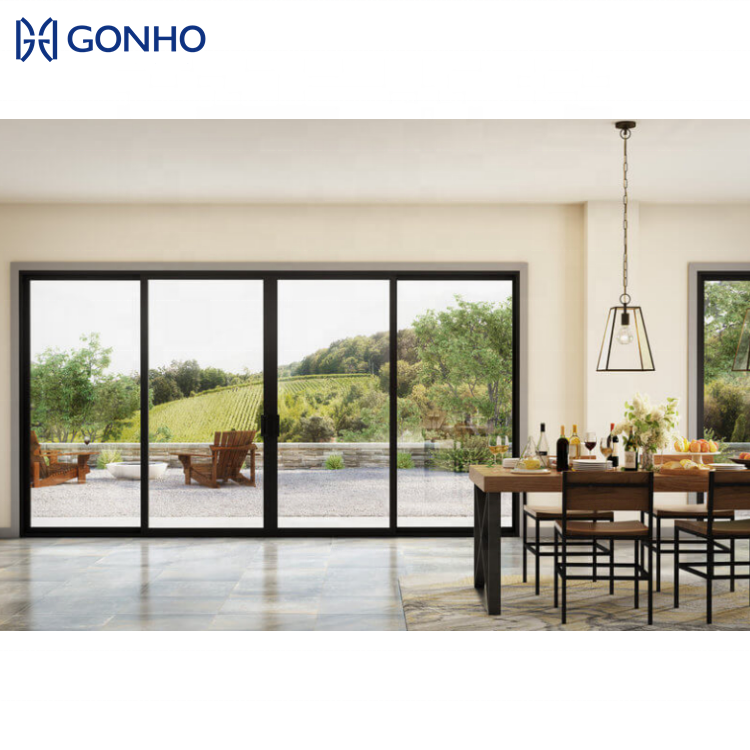 Big Glasses Standing Bulletproof Double Glazing Energy Efficient Aluminum Sliding Door and Window