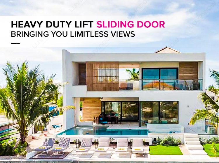 Villa exterior featuring Luvindow heavy lift sliding doors