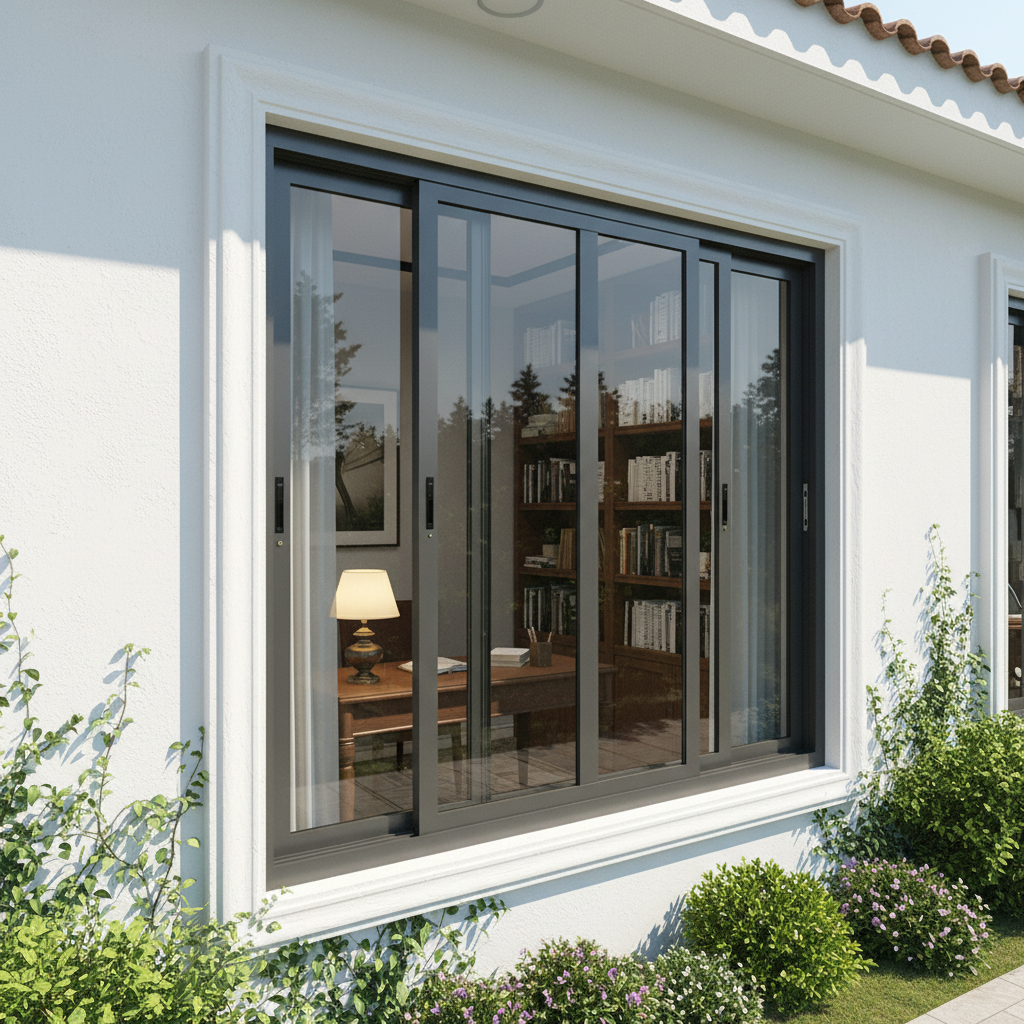 DERCHI Double Glaze Aluminum Window Aluminum Window Soundproof Design Double Glaze Sliding Windows