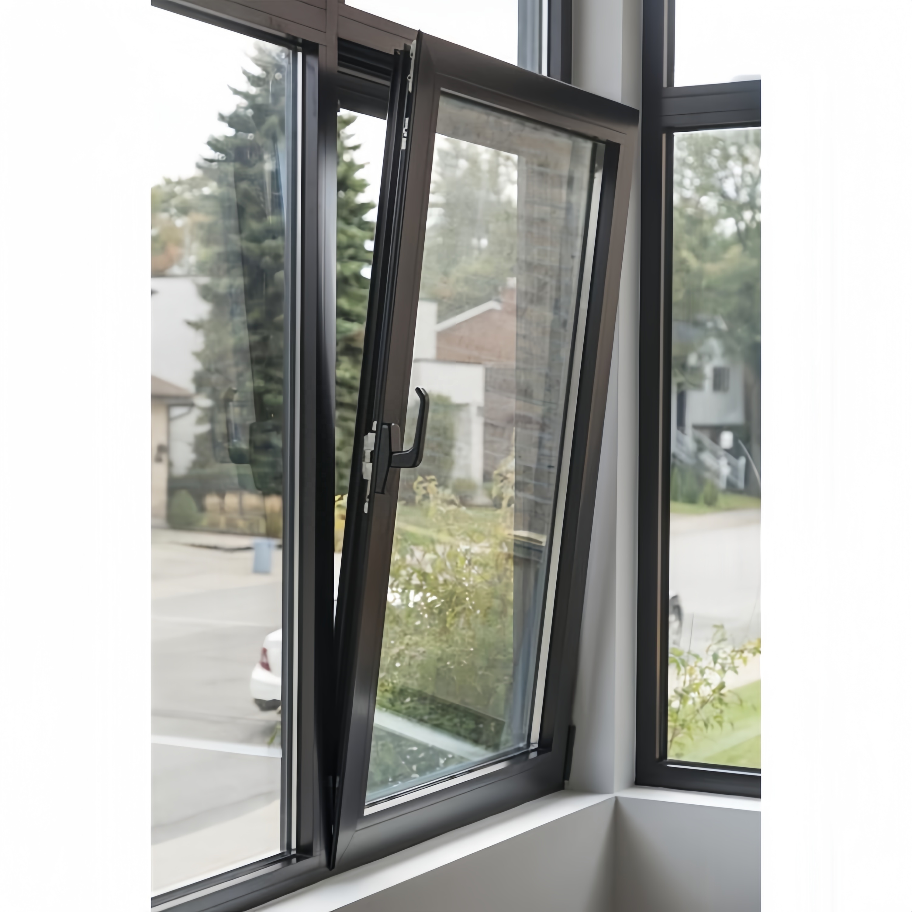 Customized Modern Double Layer Glass Aluminum Tilt and Turn Casement Window Thermal Break with Aluminum Alloy Frame