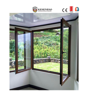 Double Glazed Aluminium Flush Casement Window with Integrated Mesh